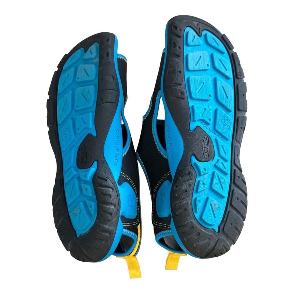 Keen Big Kids Knotch Creek Open Toe Sandals Water Shoes Black Blue Size 5 - Picture 8 of 9